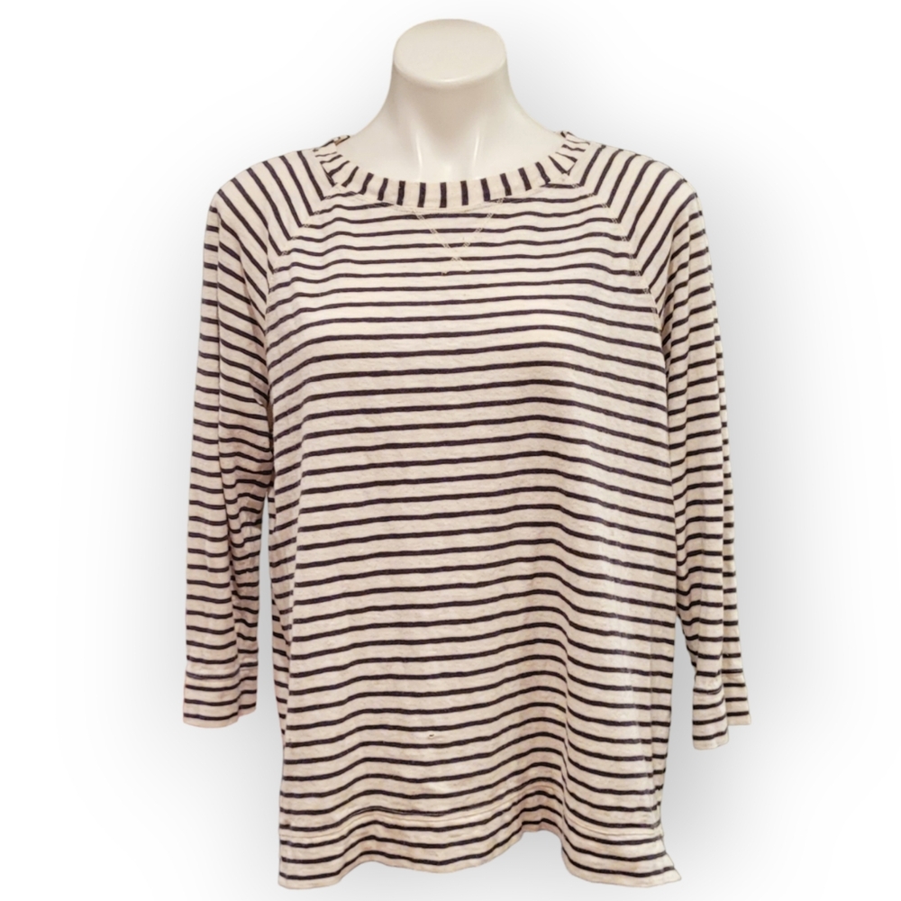 Lou & Grey for LOFT Size Large Striped Long Sleeve Top
